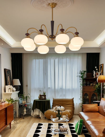 Calaeila Traditional Elegance Sphere Wood Glass Chandelier
