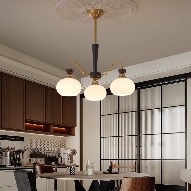 Calaeila Traditional Elegance Sphere Wood Glass Chandelier