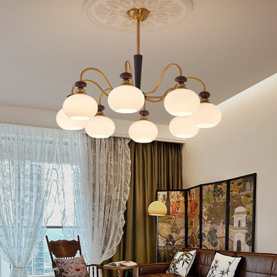 Calaeila Traditional Elegance Sphere Wood Glass Chandelier