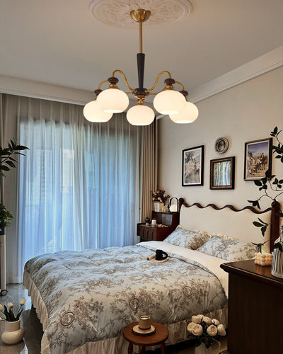 Calaeila Traditional Elegance Sphere Wood Glass Chandelier