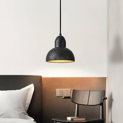 Aklan Dome Shade Travertine Pendant Light