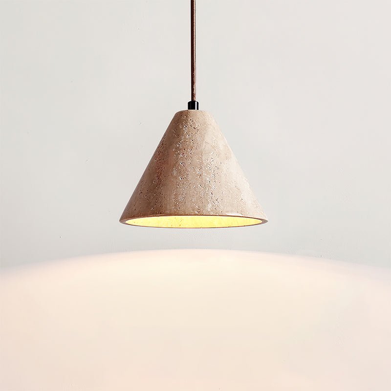 Aklan Dome Shade Travertine Pendant Light