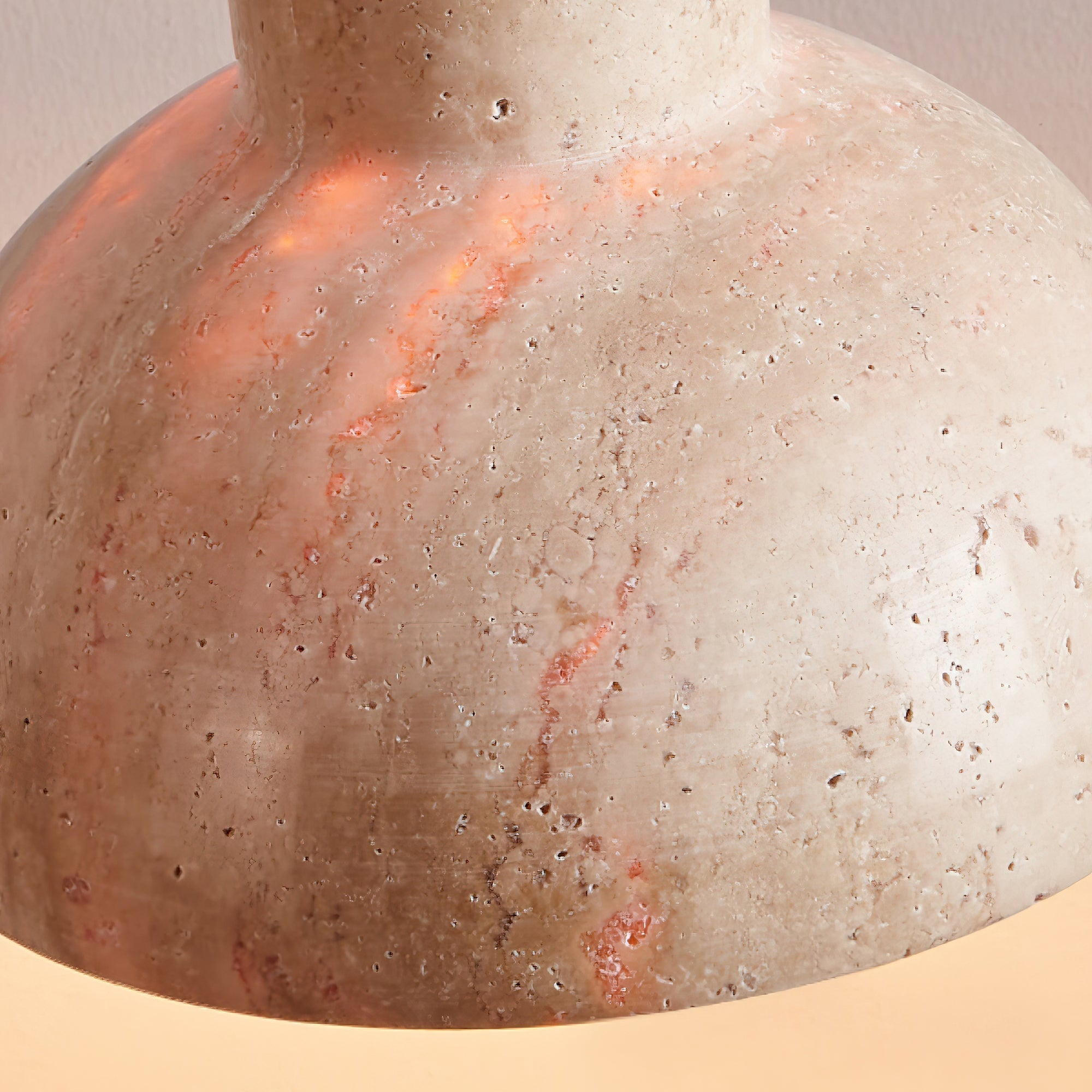 Aklan Dome Shade Travertine Pendant Light