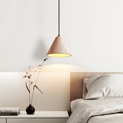 Aklan Dome Shade Travertine Pendant Light