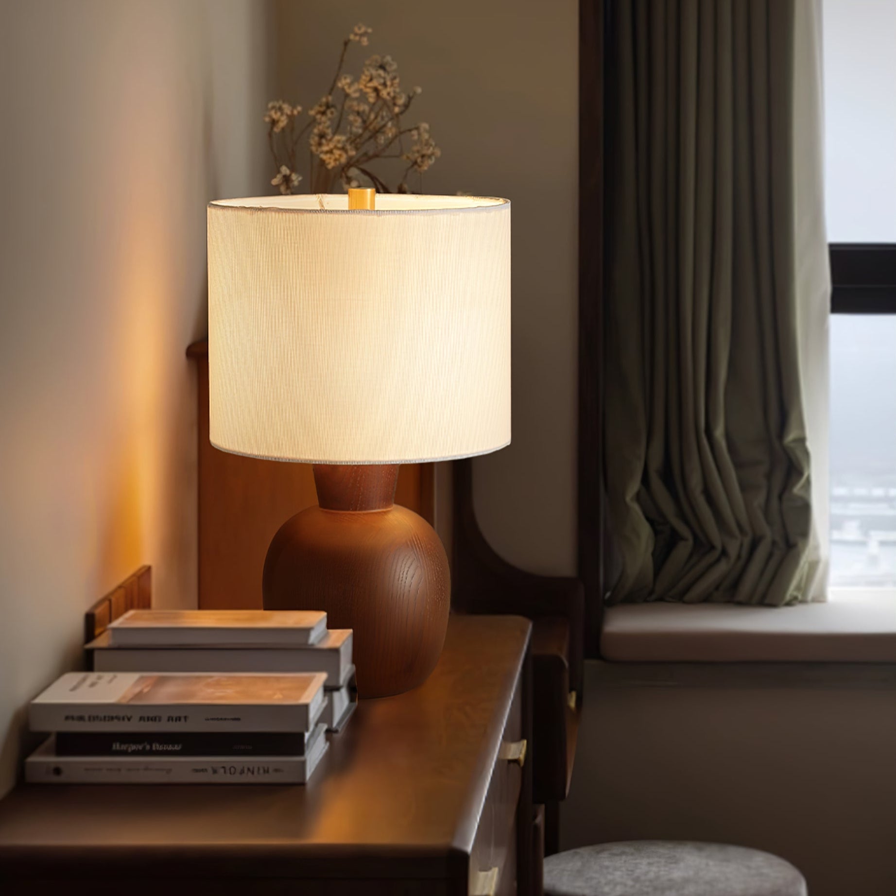 Joan Minimalist Wood Table Lamp