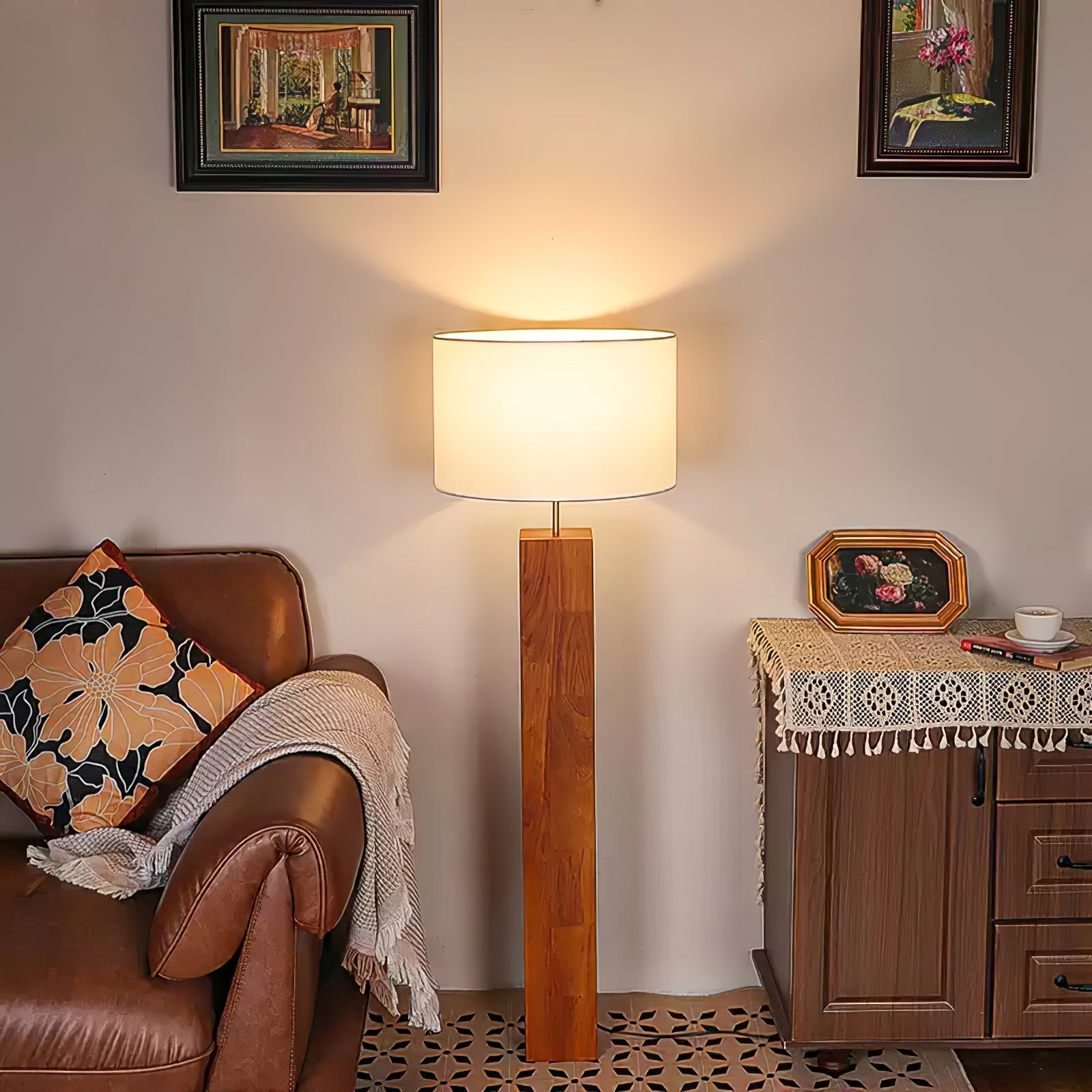 Timberline Fabric & Wood Floor Lamp