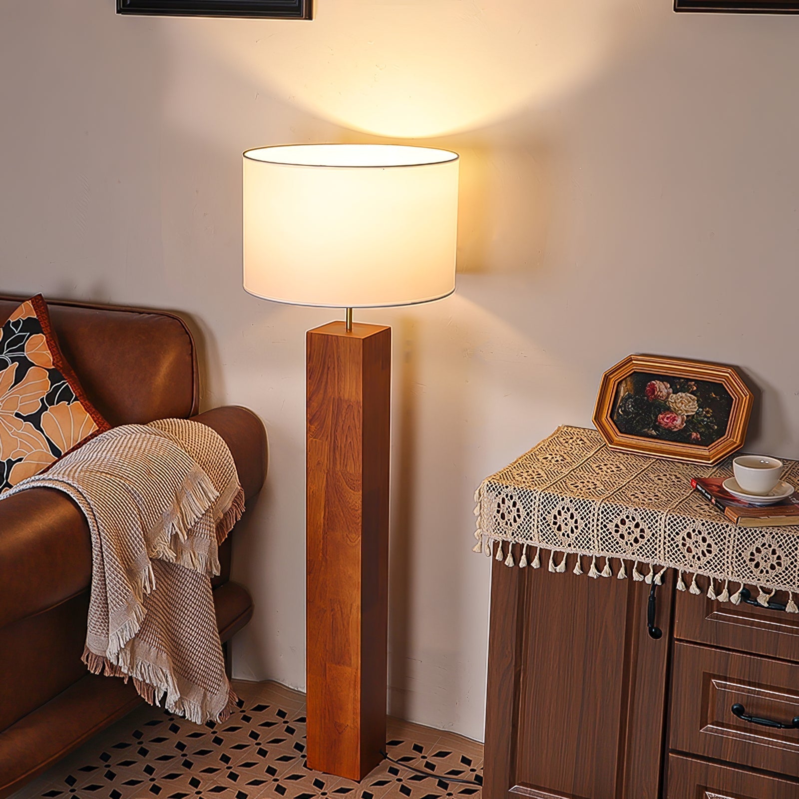 Timberline Fabric & Wood Floor Lamp