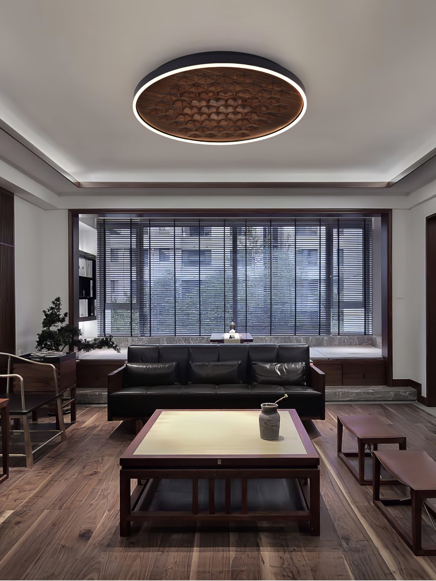 Cevynira Textured Bronze Flush Mount