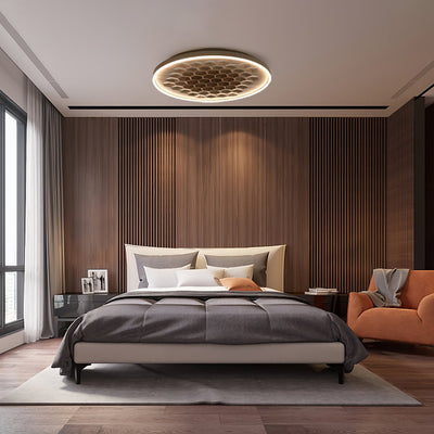 Cevynira Textured Bronze Flush Mount