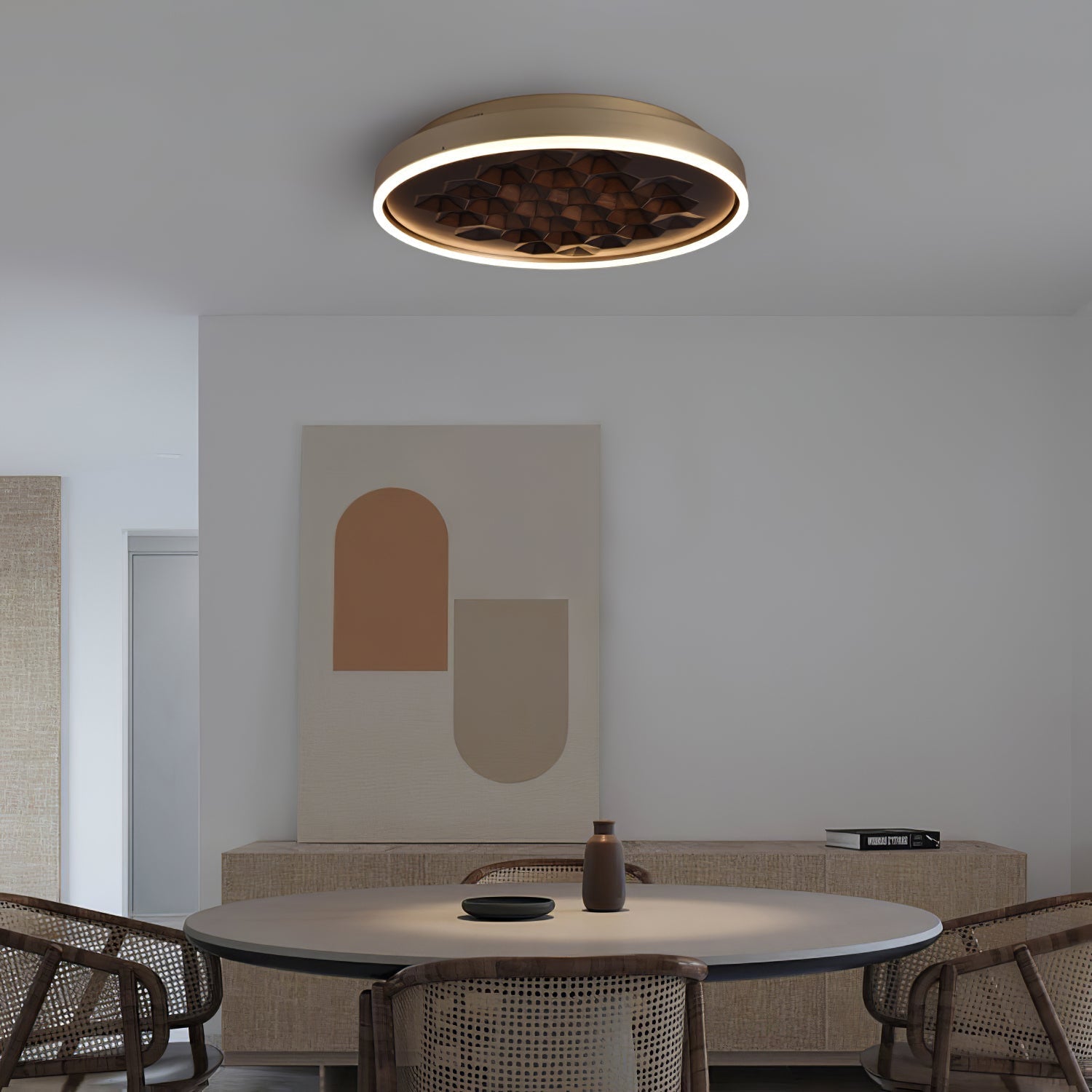 Cevynira Textured Bronze Flush Mount