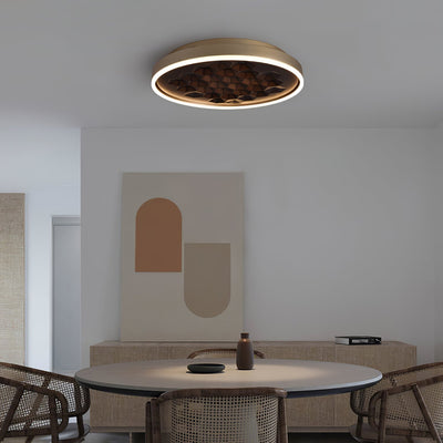 Cevynira Textured Bronze Flush Mount