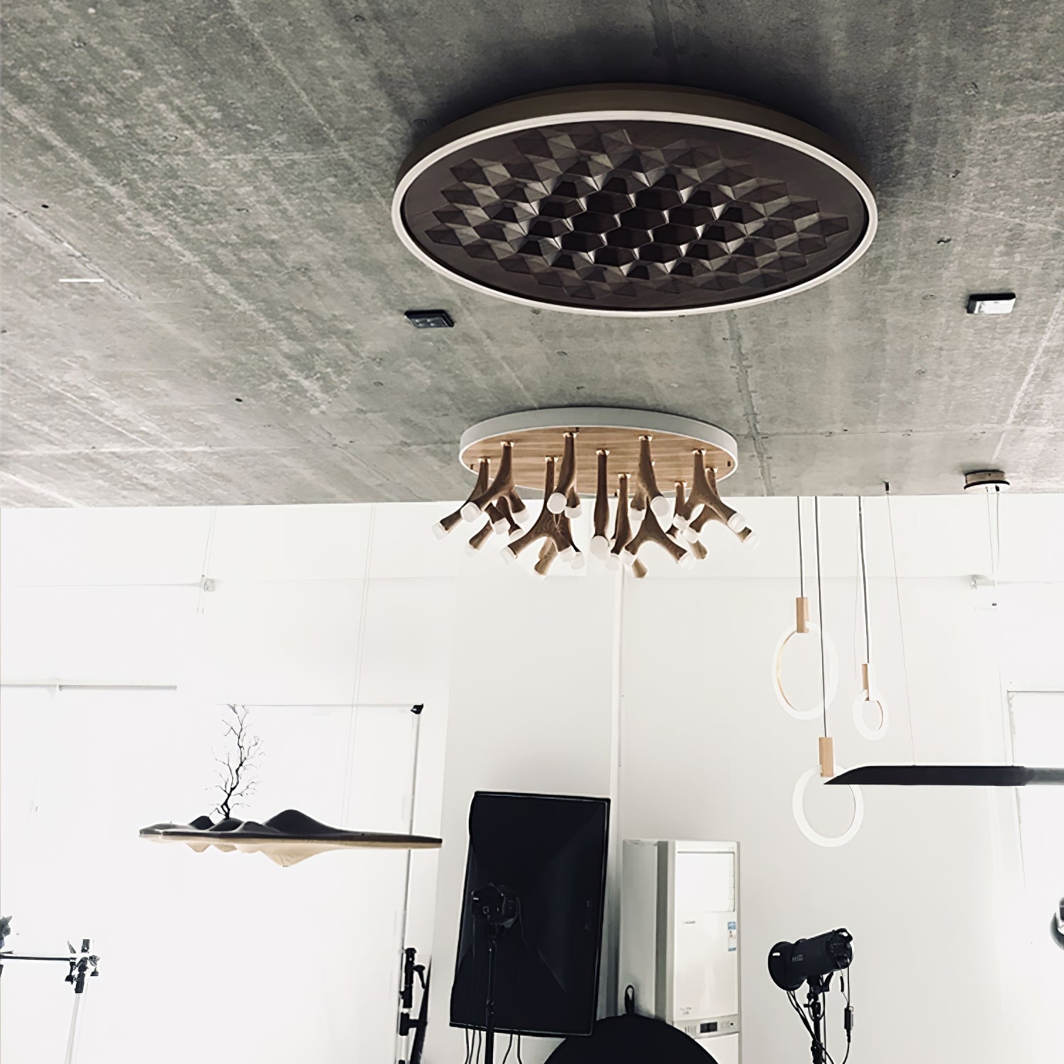Cevynira Textured Bronze Flush Mount