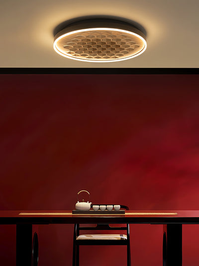 Cevynira Textured Bronze Flush Mount