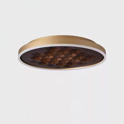 Cevynira Textured Bronze Flush Mount