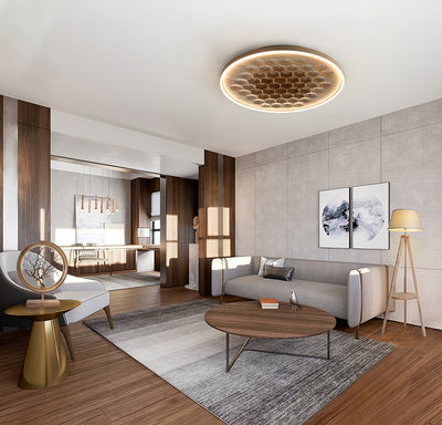 Cevynira Textured Bronze Flush Mount