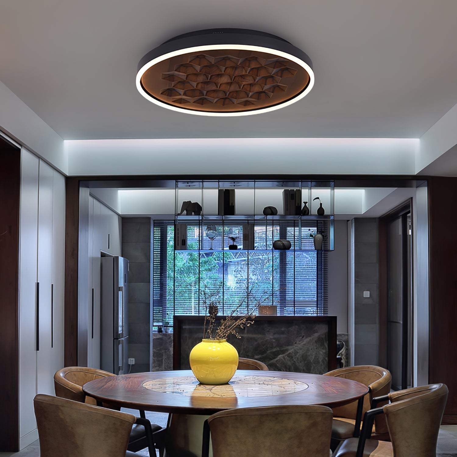Cevynira Textured Bronze Flush Mount