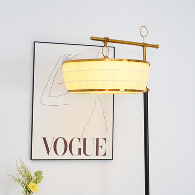 Kenneth Modern Fabric Floor Lamp - Neutral Decor