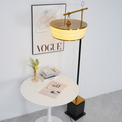Kenneth Modern Fabric Floor Lamp - Neutral Decor