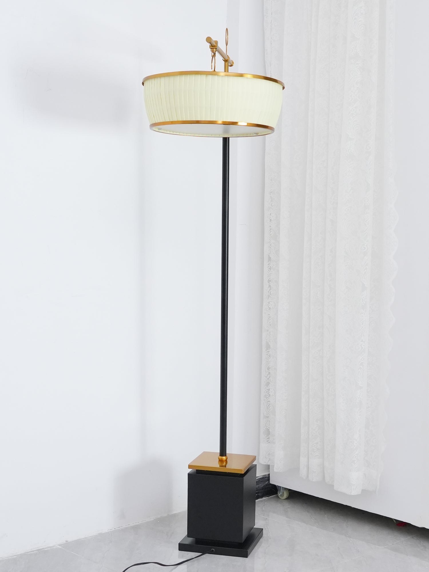 Kenneth Modern Fabric Floor Lamp - Neutral Decor