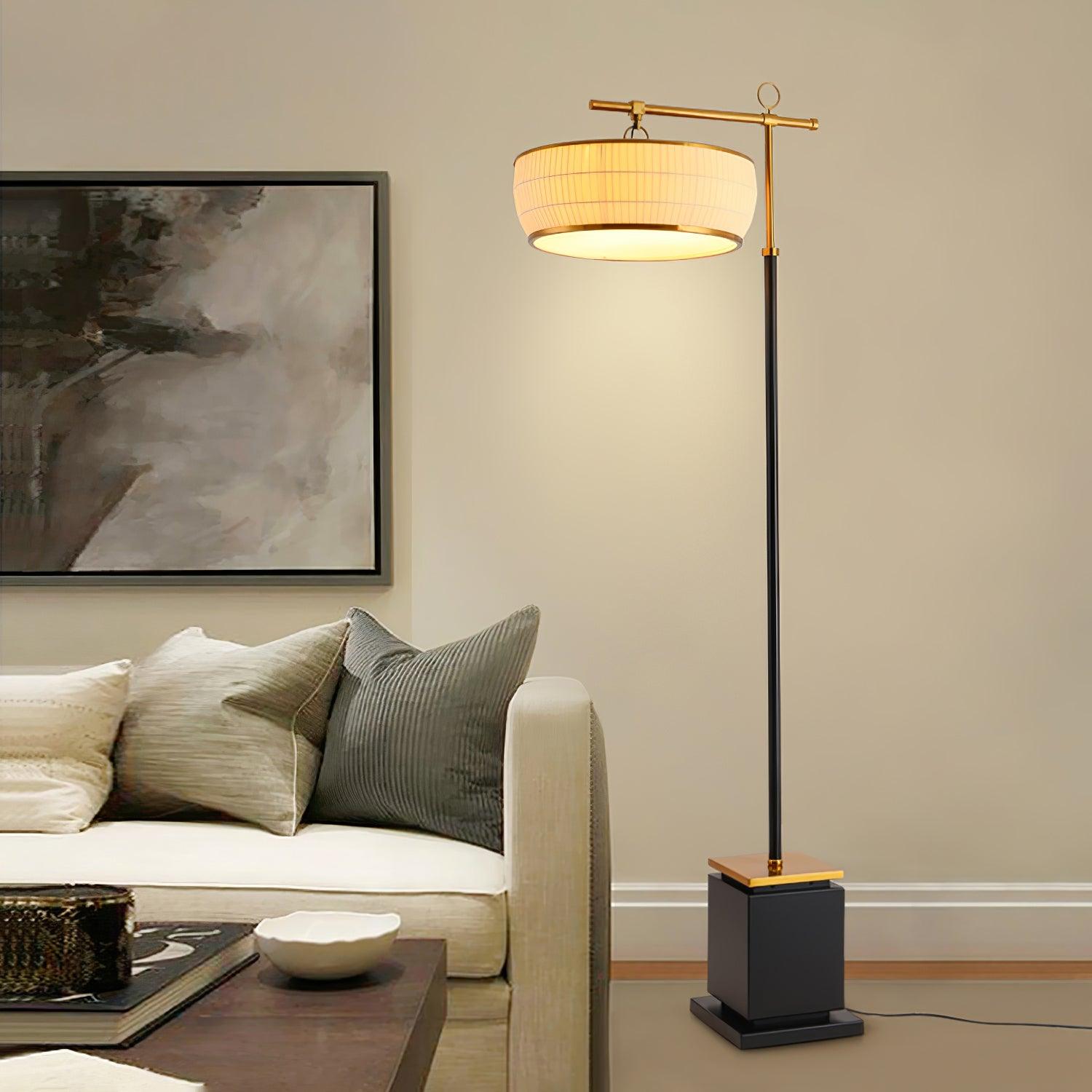 Kenneth Modern Fabric Floor Lamp - Neutral Decor