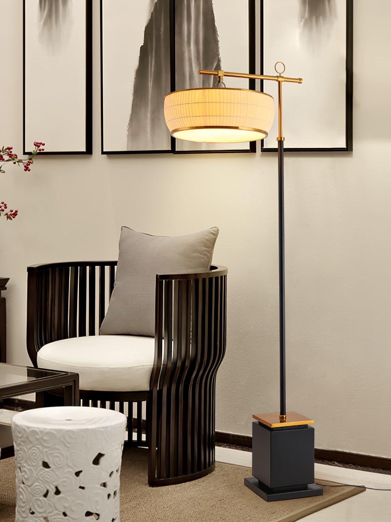 Kenneth Modern Fabric Floor Lamp - Neutral Decor