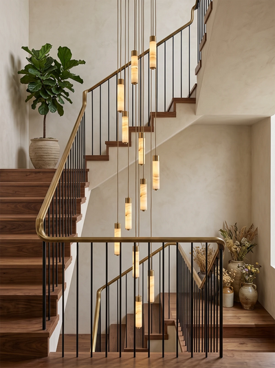 Harvenstone Alabaster Column Chandelier
