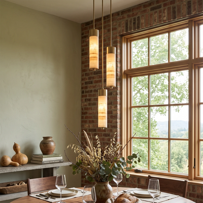 Harvenstone Alabaster Column Chandelier
