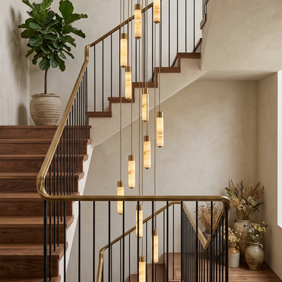 Harvenstone Alabaster Column Chandelier
