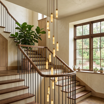 Harvenstone Alabaster Column Chandelier