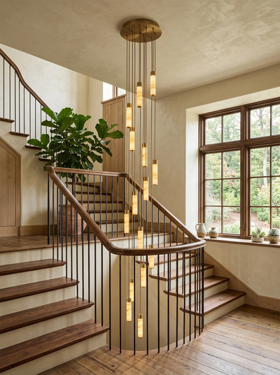 Harvenstone Alabaster Column Chandelier