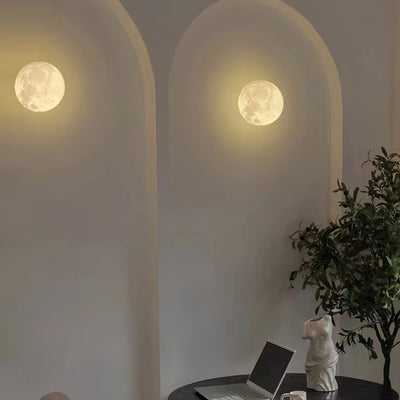Olsolan Nordic Art Moon 3D Plastic Wall Lamp