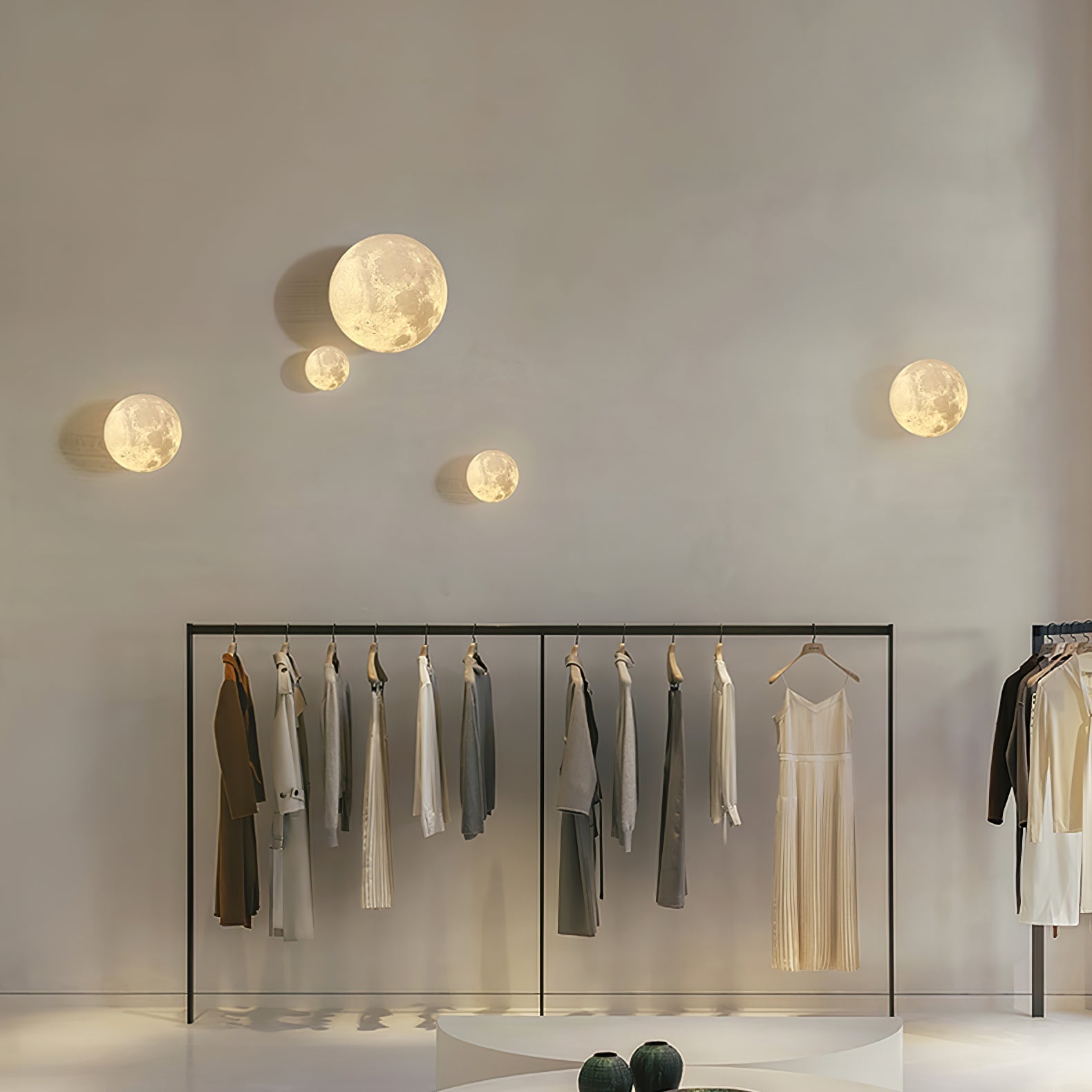 Olsolan Nordic Art Moon 3D Plastic Wall Lamp