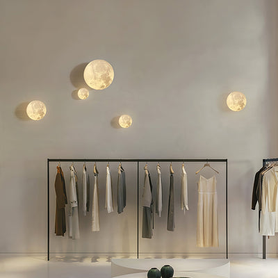 Olsolan Nordic Art Moon 3D Plastic Wall Lamp