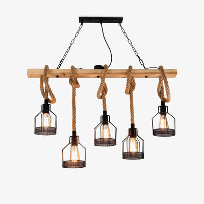 Arove Pendant Lamp Hemp Rope Industrial