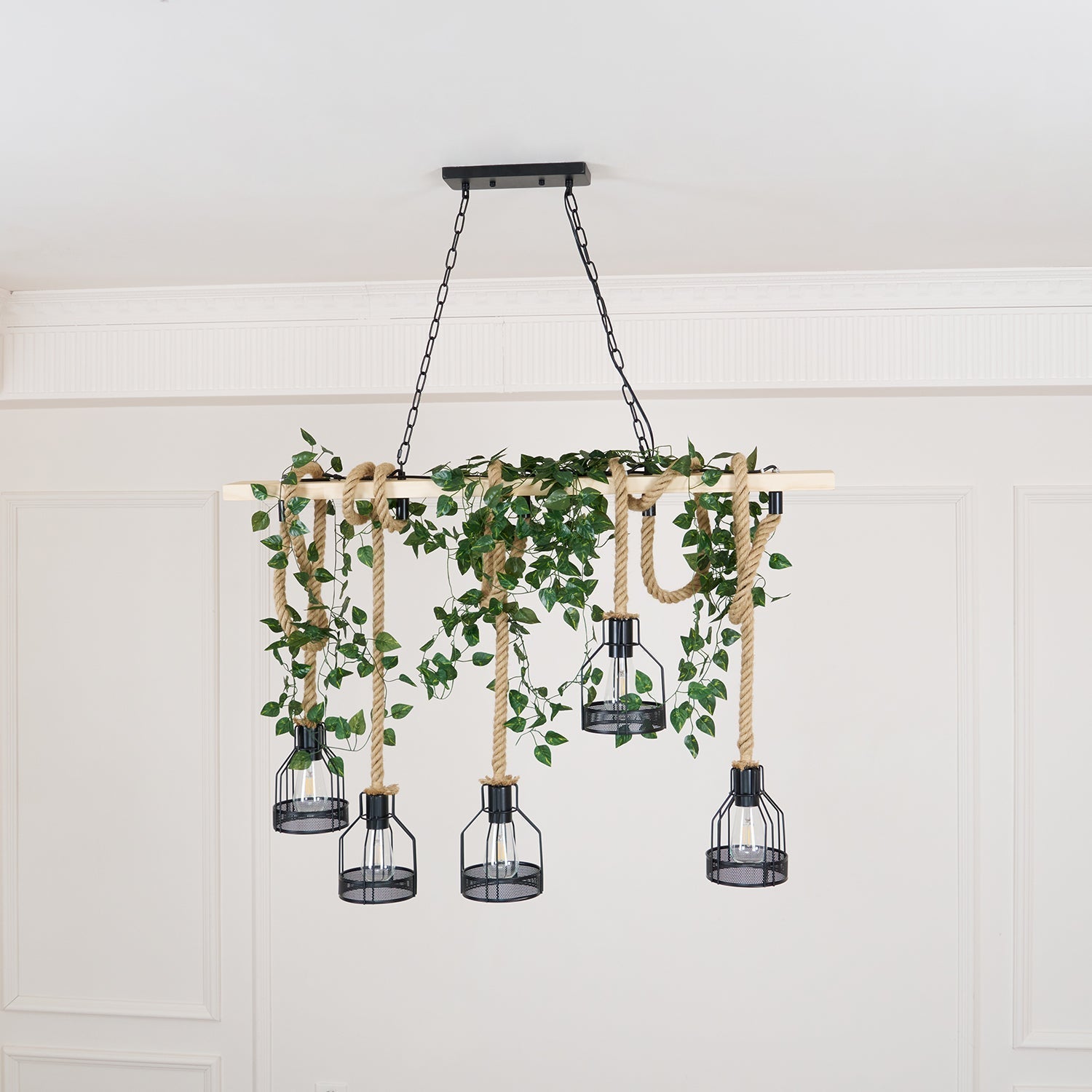 Arove Pendant Lamp Hemp Rope Industrial