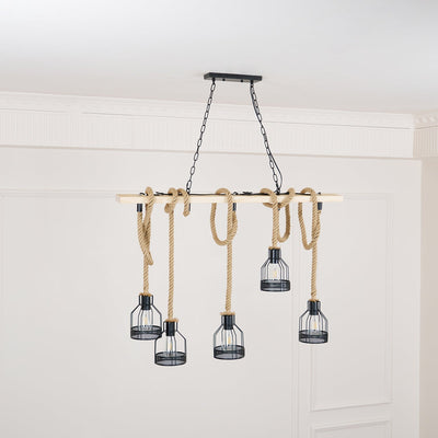 Arove Pendant Lamp Hemp Rope Industrial