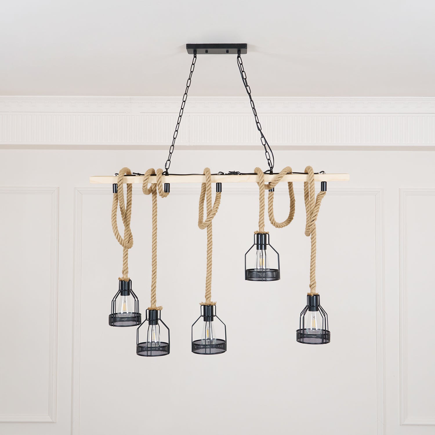 Arove Pendant Lamp Hemp Rope Industrial