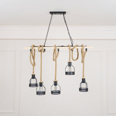 Arove Pendant Lamp Hemp Rope Industrial