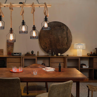 Arove Pendant Lamp Hemp Rope Industrial
