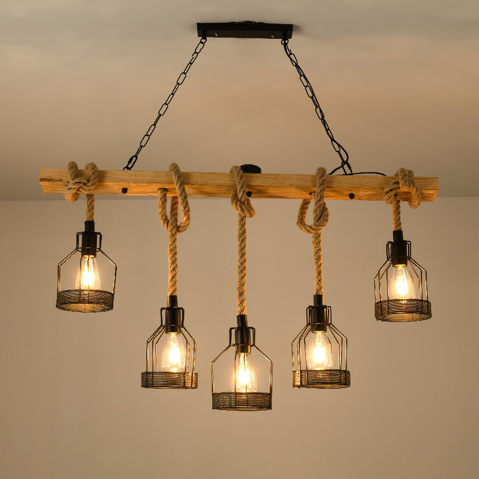 Arove Pendant Lamp Hemp Rope Industrial