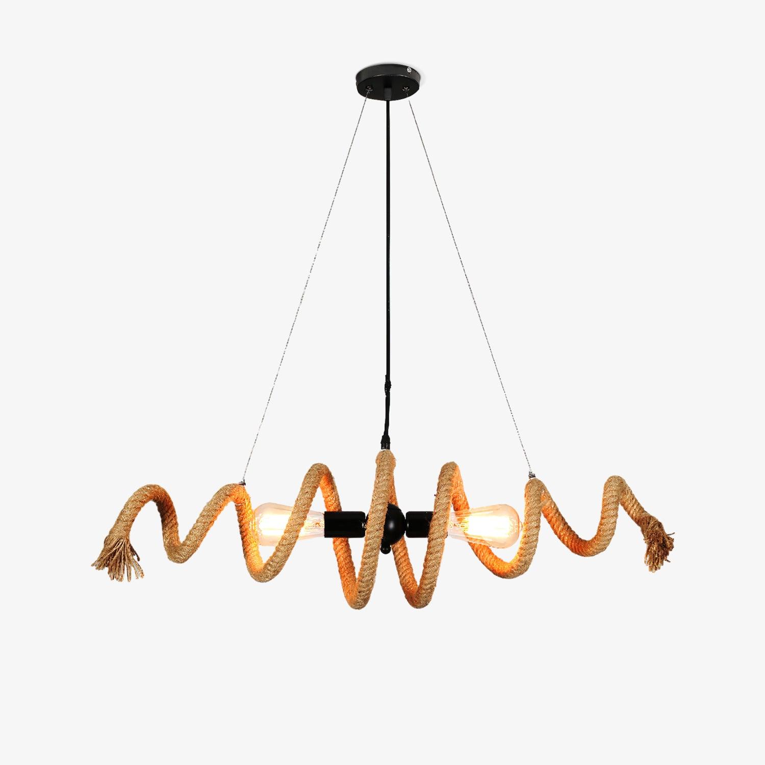 Cassian Hemp Rope Industrial Spiral Chandelier