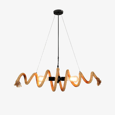 Cassian Hemp Rope Industrial Spiral Chandelier