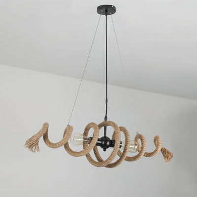 Cassian Hemp Rope Industrial Spiral Chandelier