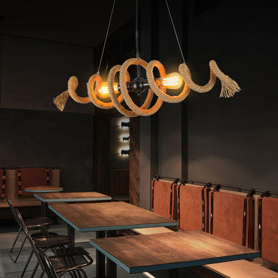 Cassian Hemp Rope Industrial Spiral Chandelier