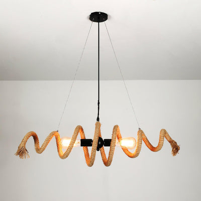 Cassian Hemp Rope Industrial Spiral Chandelier