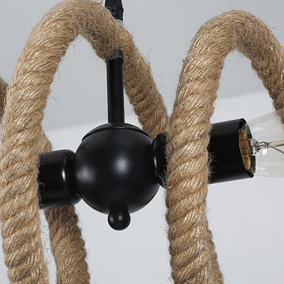 Cassian Hemp Rope Industrial Spiral Chandelier