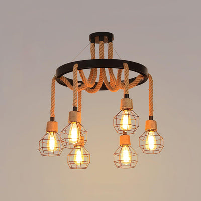 Ravoriel Chandelier Hemp Rope Industrial