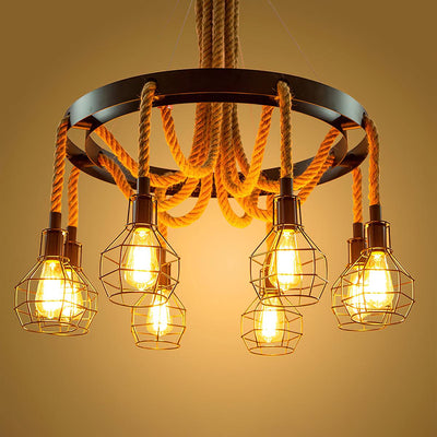 Ravoriel Chandelier Hemp Rope Industrial