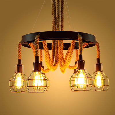 Ravoriel Chandelier Hemp Rope Industrial