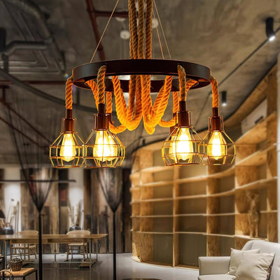 Ravoriel Chandelier Hemp Rope Industrial